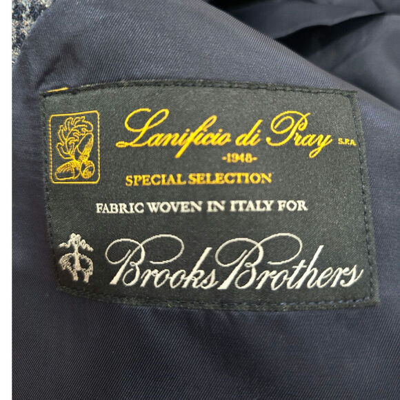 Brooks Brothers Men's Wool Regent Houndstooth Checked Blue Sports Coat Size 42L - Picture 5 of 9